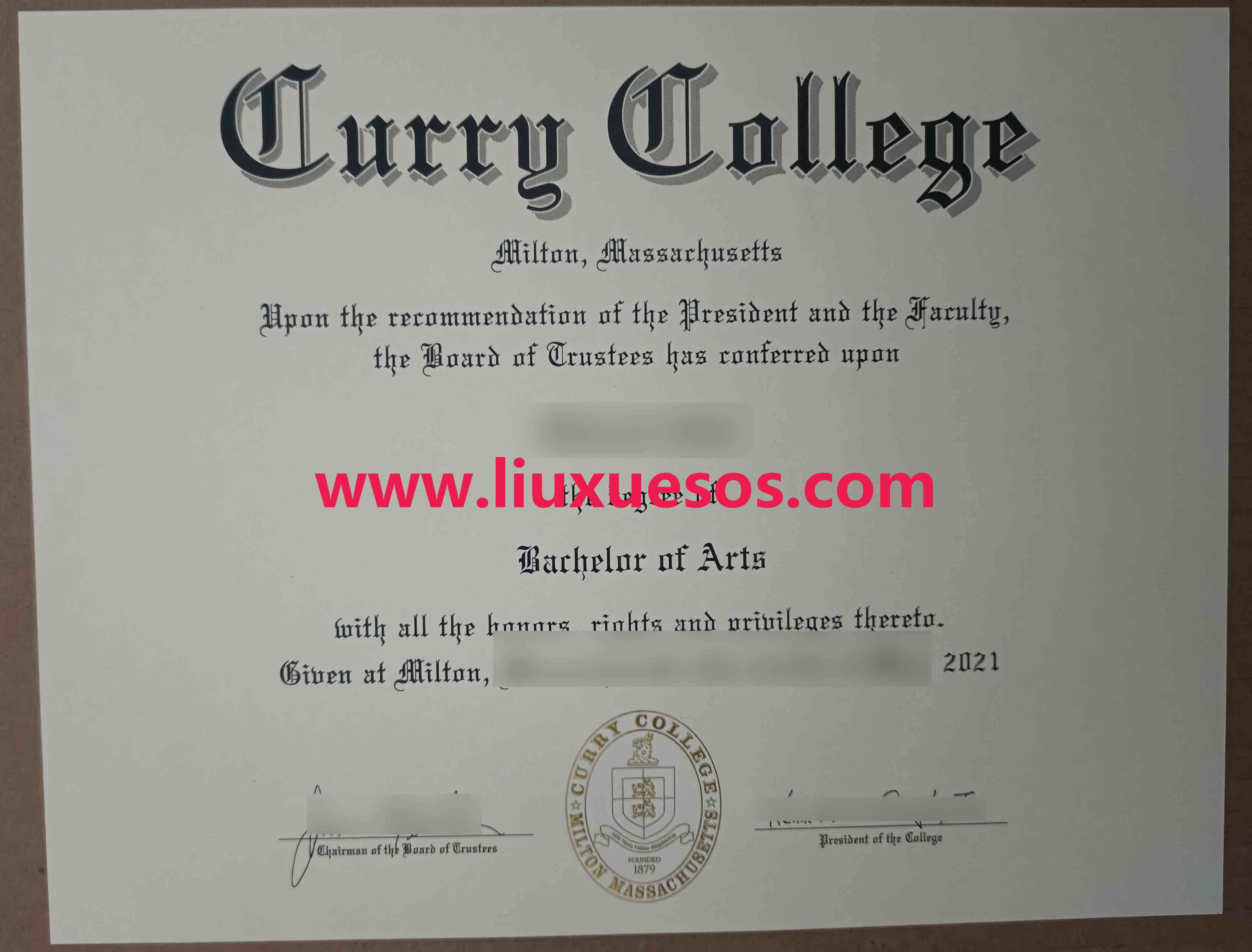 库利学院（Curry College）毕业证.jpg