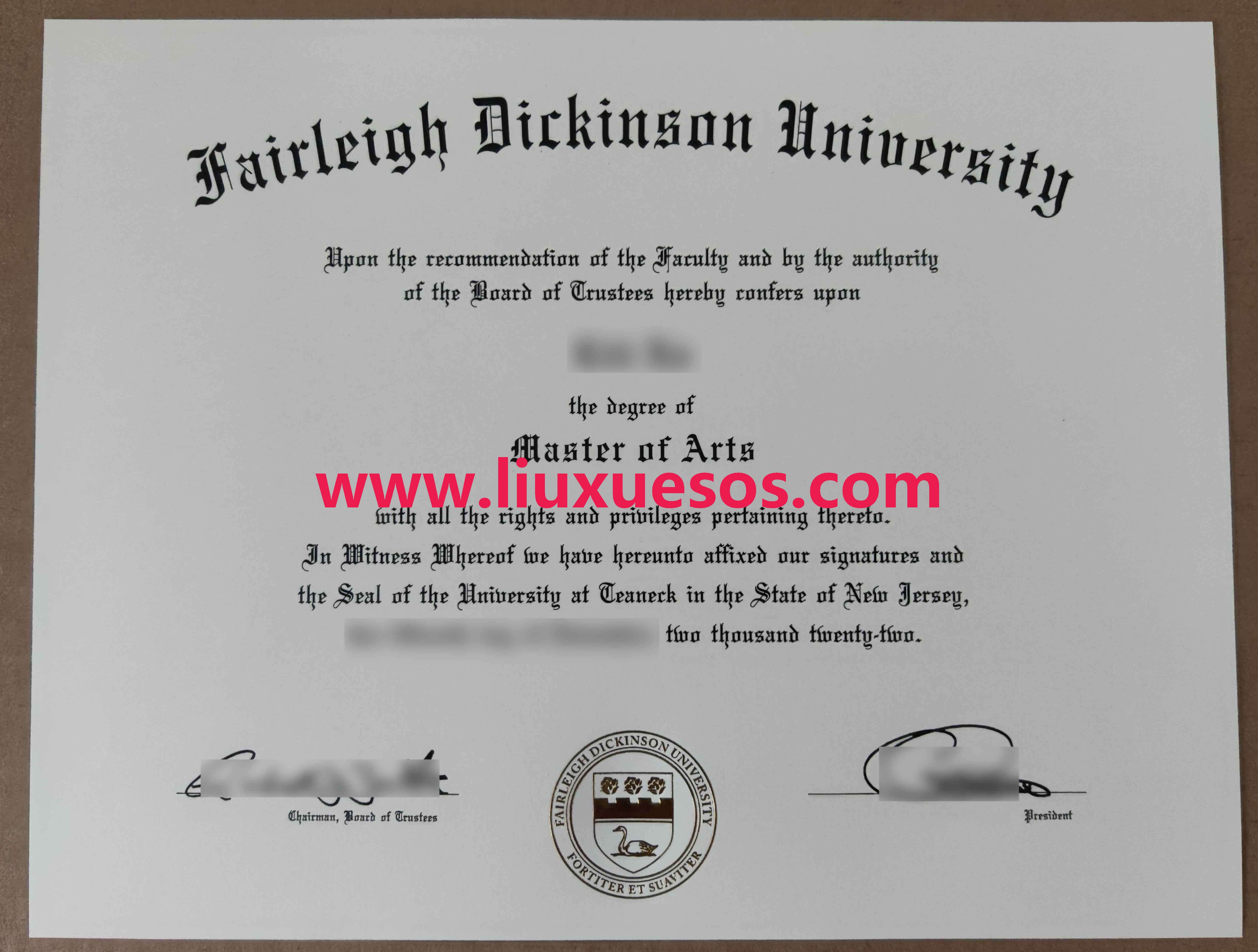 菲尔莱狄更斯大学毕业证.jpg