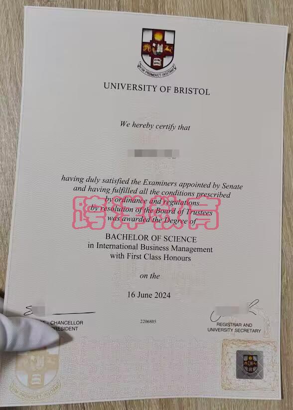 布里斯托大学毕业证样本实体拍摄