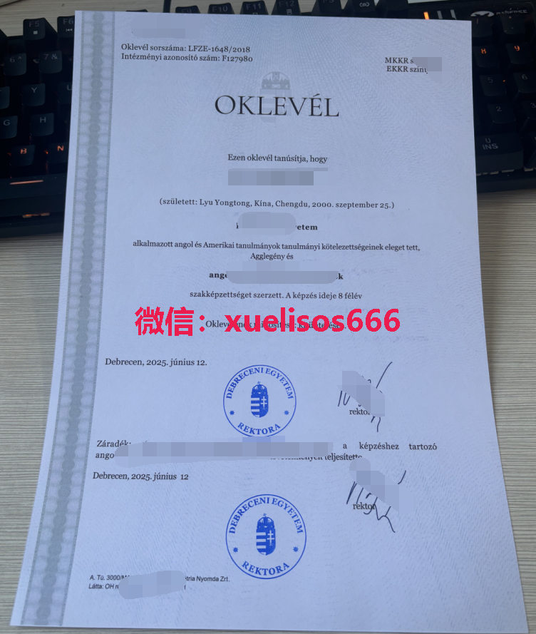 办德布勒森大学毕业证/University of Debrecen diploma